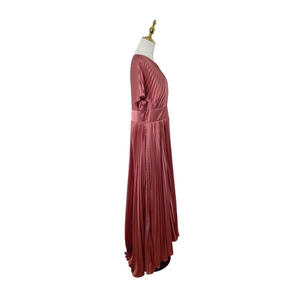 Mac Duggal 11637 Dusty Rose Pleated Satin High Low Gown Size 8 $598 - Picture 9 of 10